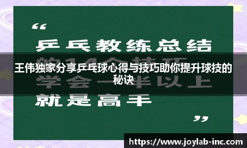 王伟独家分享乒乓球心得与技巧助你提升球技的秘诀
